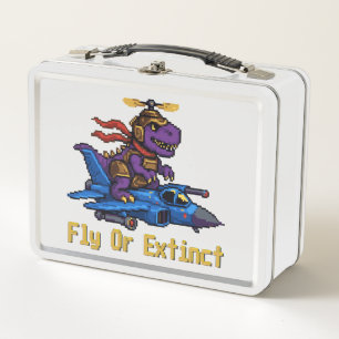 Lunch Box Fly Or Extinct Pixel Art Dinosaure Pilote De Chass