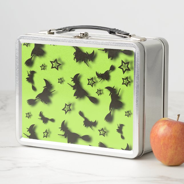 Lunch Box Flying witch among stars at Halloween night 3D  (En situation)