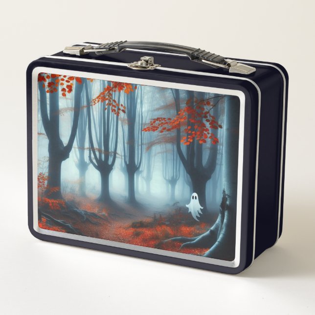 Lunch Box Forêts éffrayantes d'automne avec un fantôme (Devant)