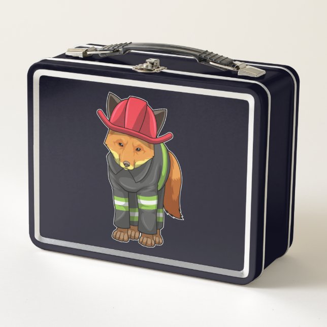 Lunch Box Fox as Firefighter avec Helmet (Devant)