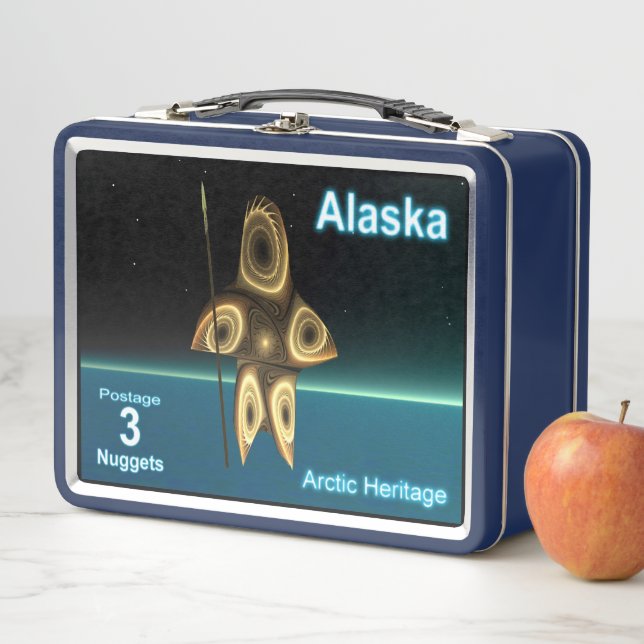 Lunch Box Fractal Inuit Hunter - Alaska Postage (En situation)
