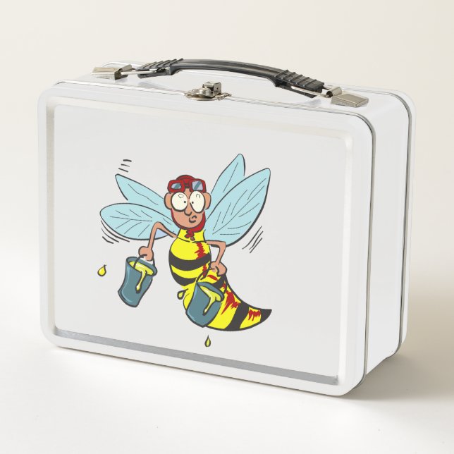 Lunch Box frelon guêpe abeille avec deux seaux de miel (Devant)