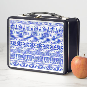 Lunch Box Fret grec, Motif méditerranéen, Bleu