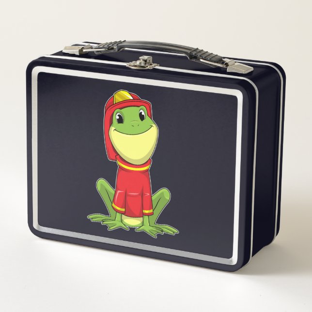 Lunch Box Frog as Firefighter avec Helmet (Devant)