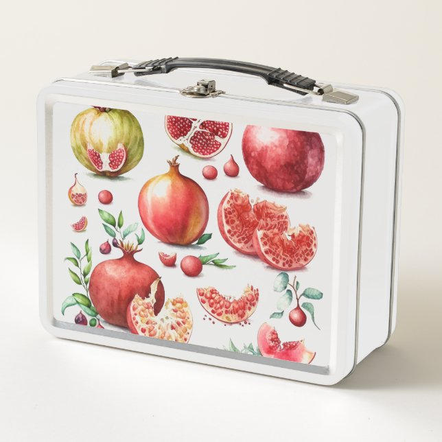 Lunch Box Fruit d'aquarelle de grenade (Devant)
