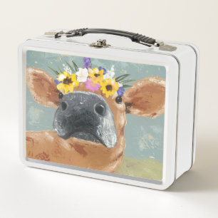 Lunch Box Fun de ferme - Vache avec couronne de fleurs