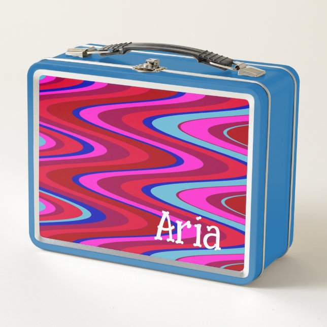 Lunch Box Funky Wave - tons rouge et bleu (Devant)