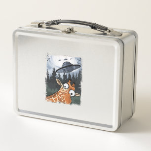 Lunch Box Funny Giraffe UFO Zoo Animal Weird Meme Graphique