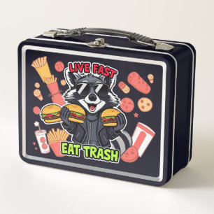 Lunch Box Funny Raccoon ‘Live Fast Eat Trash’