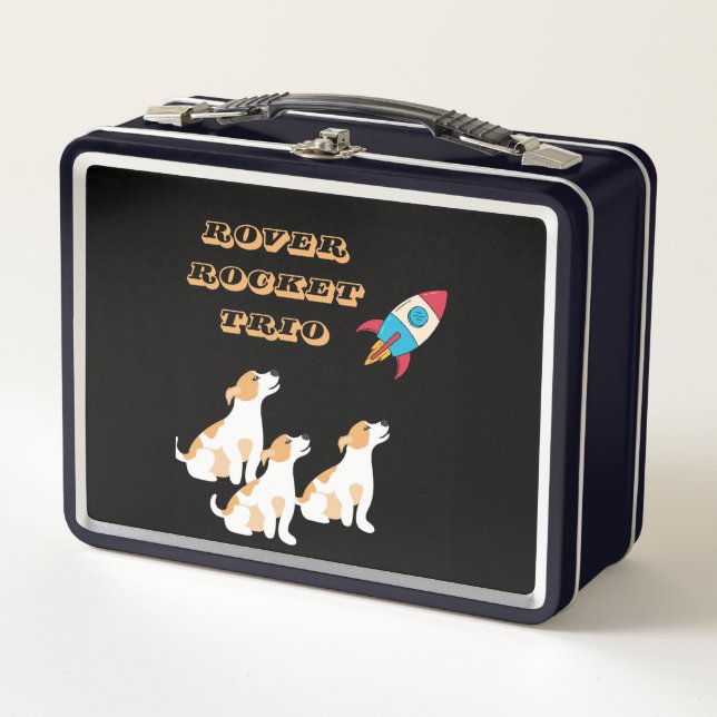 Lunch Box Funny Trio Doggy Rocket Mission spatiale (Devant)
