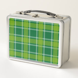 Lunch Box Gamelle verte en métal de tartan