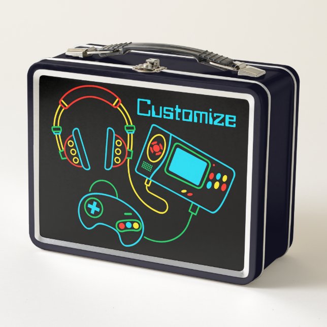 Lunch Box Gamer Retro Neon (Devant)