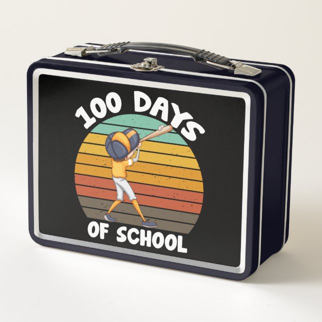 Lunch Box Garçons 100 jours d'école Baseball pour garçons 10 (Devant)