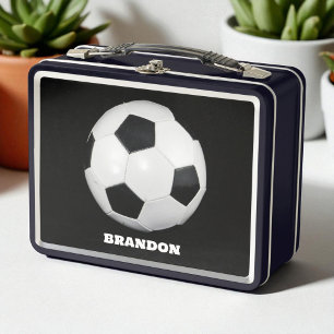 Lunch Box Garçons balle de football noir élégant Nom personn