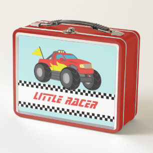 Lunch Box Garçons Monster Truck de course rouge personnalisé