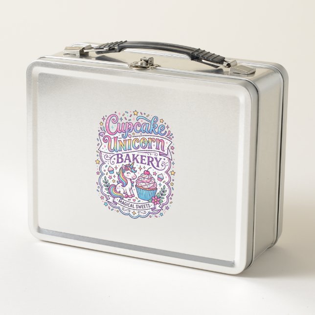 Lunch Box Gâteau Licorne Licorne Boulangerie Fond Blanc Pr (Devant)