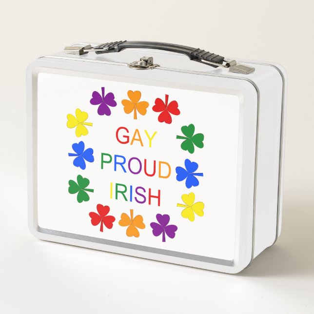 Lunch Box Gay Fier Irlandais LGBT Rainbow Shamrocks (Devant)