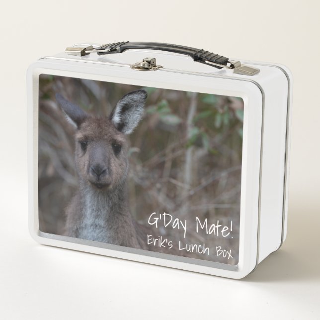 Lunch Box G'Day Mate ! Cute personnalisée Kangaroo Australie (Devant)