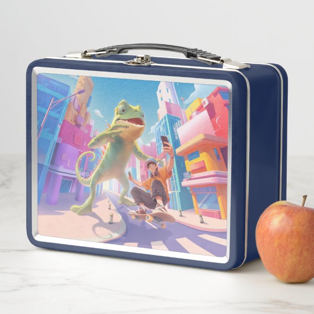 Lunch Box Giant Chameleon - Illustration de la ville (En situation)