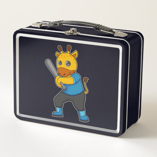 Lunch Box Girafe au baseball avec une batte de baseball (Devant)