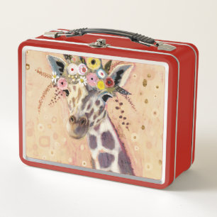 Lunch Box Girafe de Klimt orné en fleurs