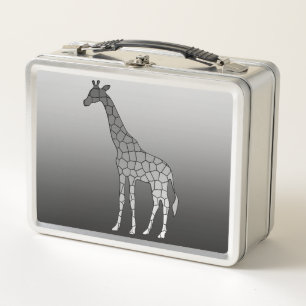 Lunch Box Girafe géométrique moderne, gris argenté / gris