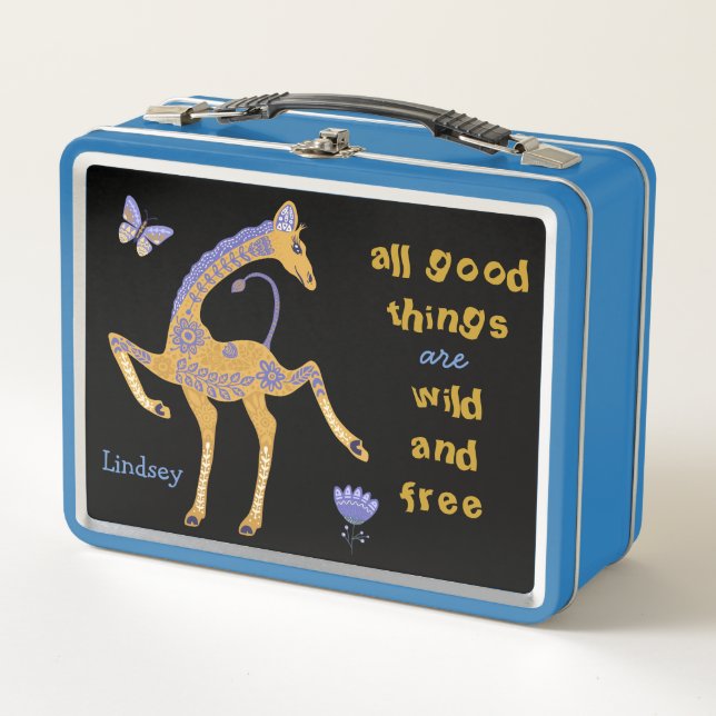 Lunch Box Giraffe Motif sauvage et libre Boho Personnalisée (Devant)