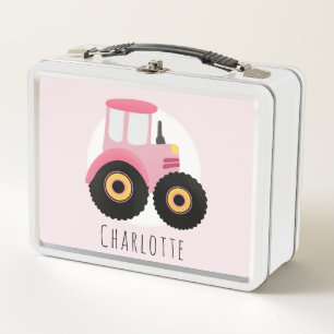 Lunch Box Girls Jote Pink Farm Tractor École pour enfants
