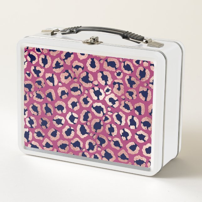 Lunch Box Girly moderne Rose Gold Marine violet Empreinte de (Devant)