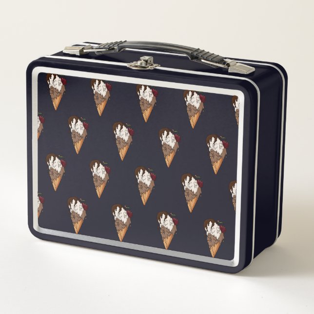 Lunch Box Glace Classique Tête de Mort Sucrée Mortelle (Devant)