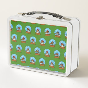 Lunch Box Globe de neige avec un moineau mignon jouant au so