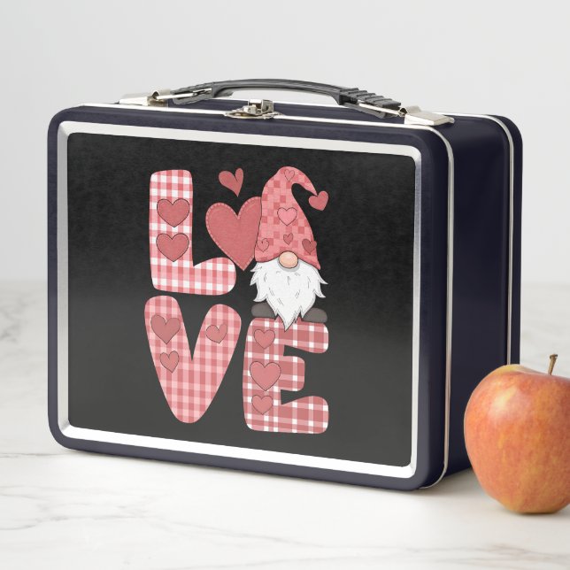 Lunch Box Gnome Mignon Cœur Saint-Valentin (En situation)
