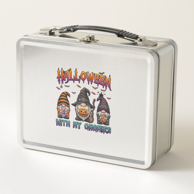 Lunch Box Gnomes d'Halloween Trois Gnomes Chapeau de Sorcièr (Devant)