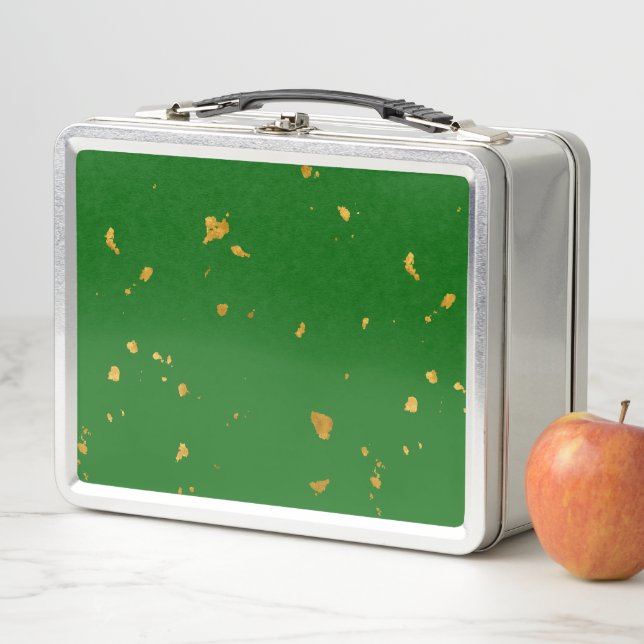 Lunch Box Gold Flakes sur Emerald Green (En situation)