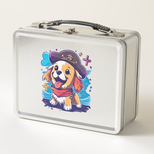 Lunch Box Golden Retriever Chien Pirate (Devant)