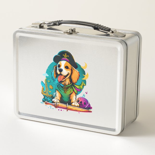 Lunch Box Golden Retriever Chien Pirate (Devant)