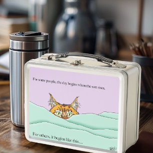 Lunch Box Good Morning Orange Cat Funny