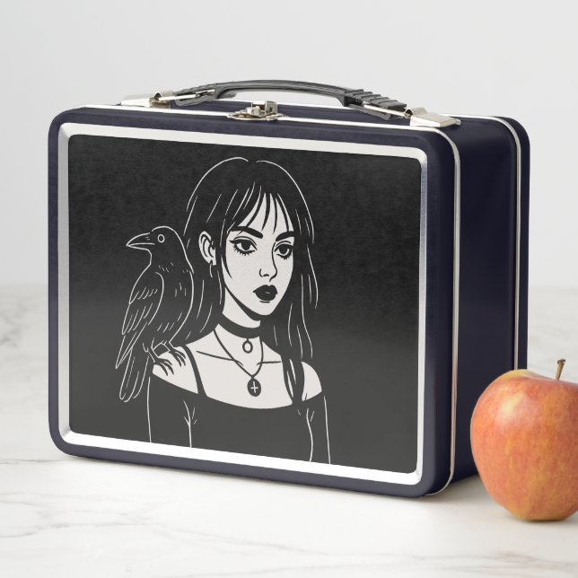 Lunch Box Goth Girl with Raven  (En situation)