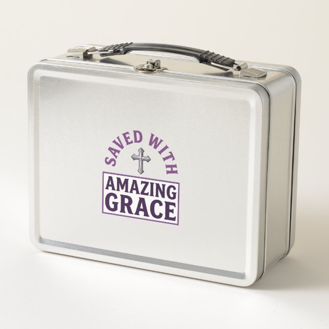 Lunch Box Grâce Incroyable Croix Chrétienne Vintage (Devant)