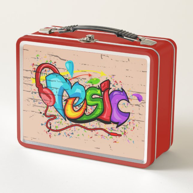 Lunch Box Graffiti de musique colorée cool (Devant)