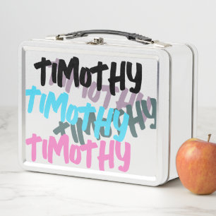 Lunch Box Graffiti lumineux coloré Style Cool Nom des enfant