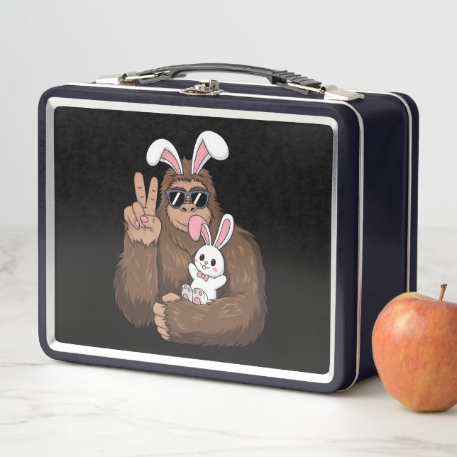 Lunch Box Grand Pied de Lapin de Pâques Drôle de Sasquatch (En situation)