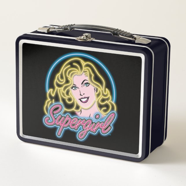 Lunch Box Graphique des lumières de Neon Retro Supergirl (Devant)