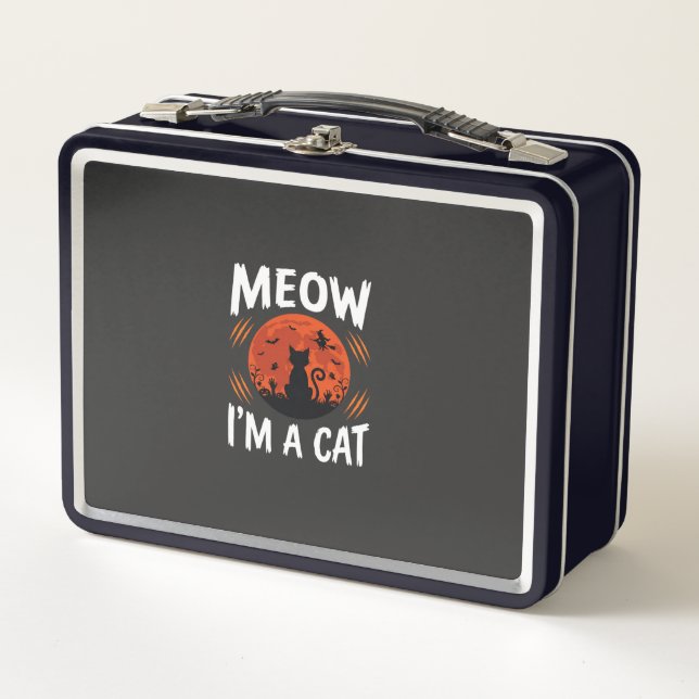 Lunch Box Graphisme de silhouette de chat de lune drôle d'Ha (Devant)
