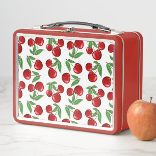 Lunch Box Graphisme des cerises rouges sur tout le Motif