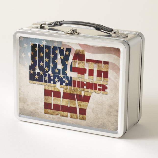 Lunch Box Graphisme Grunge USA 4 juillet Indépendance (Devant)