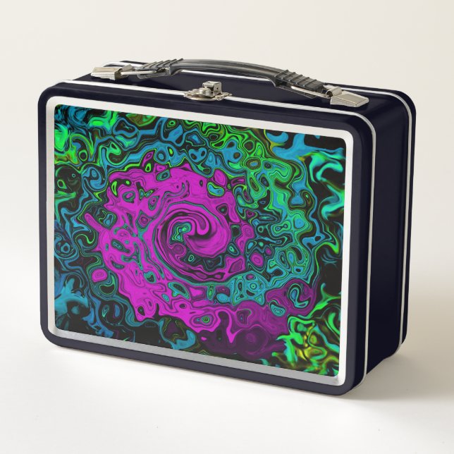 Lunch Box Gras Magenta Abstrait Super Liquid Art Swirl (Devant)