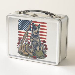 Lunch Box Gravure vintage commémorative patriotique Blue Hee
