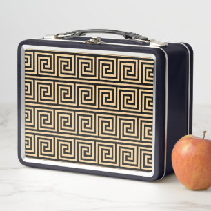Lunch Box Grec Meander Carré Motif principal Brown