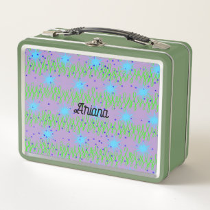 Lunch Box Green avec étoiles bleues pour enfants o